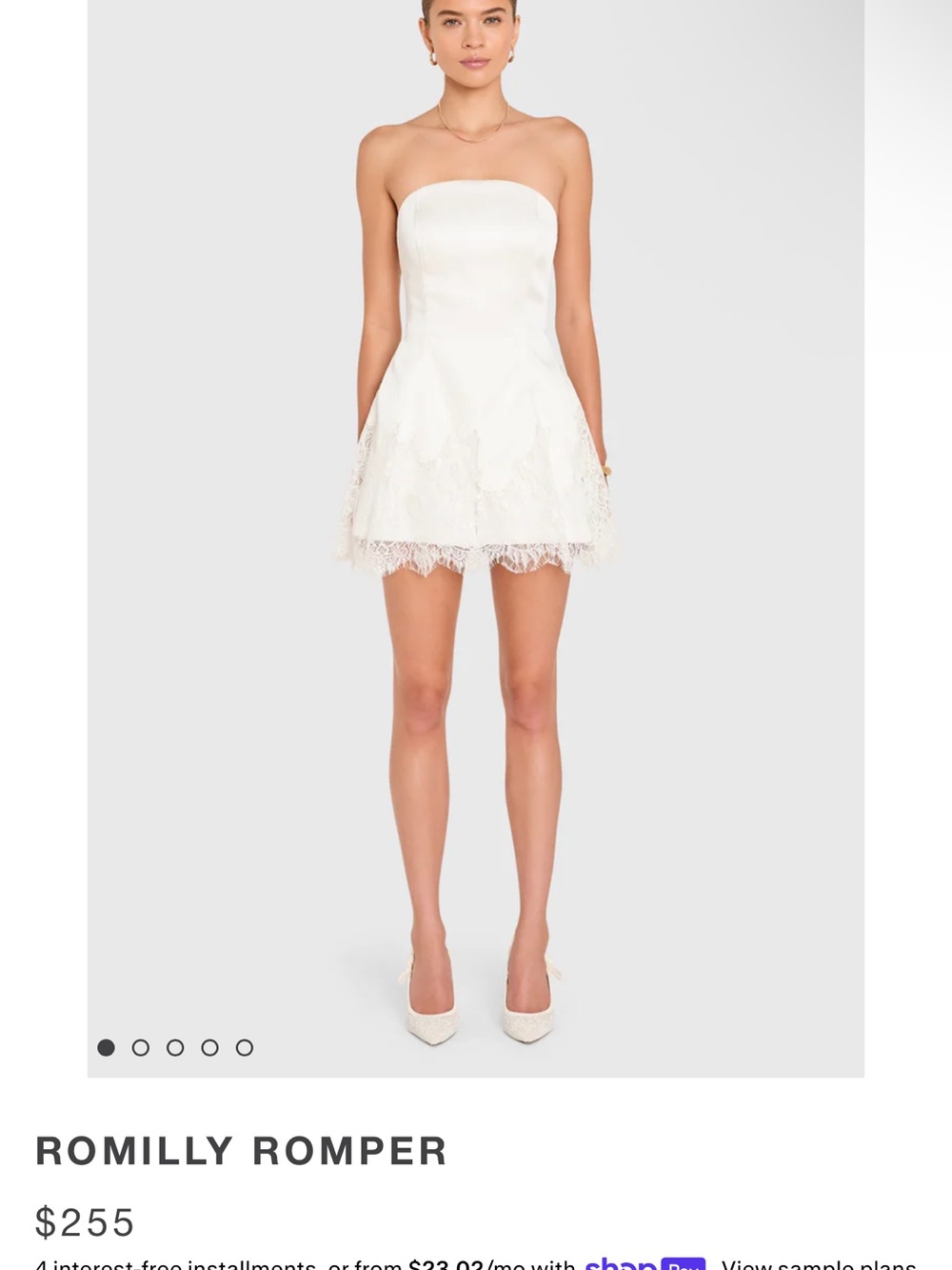 Milly Strapless White Romper Dress